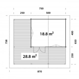 BUNGALOW MADERA AGNETA 18,8 + 28,8 M2 - Imagen 2