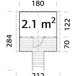 CASITA MADERA INFANTIL TOBY 2,1 M2 - Imagen 2