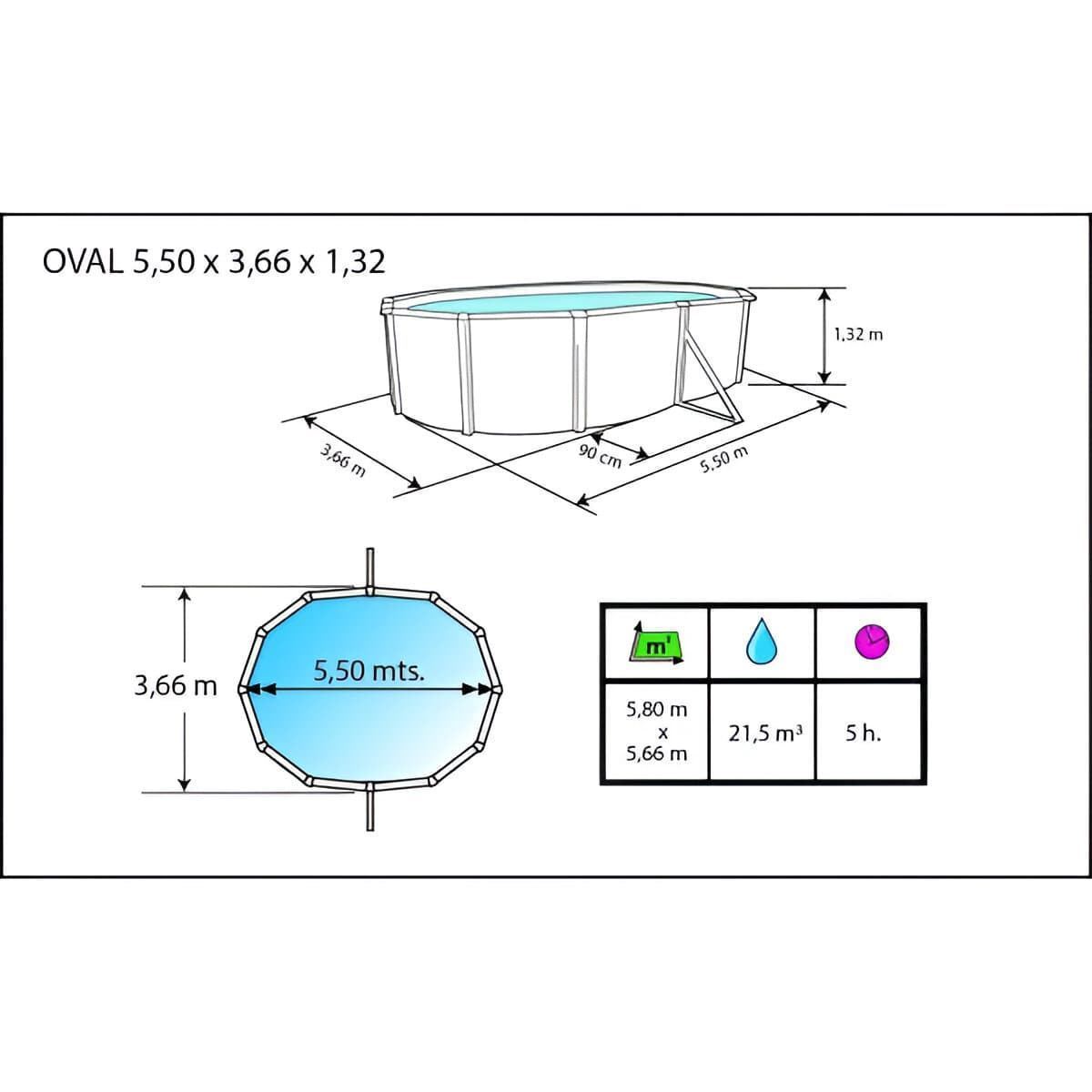 Piscina 550x366x132 Alto Magnum Toi 2309 - Imagen 4