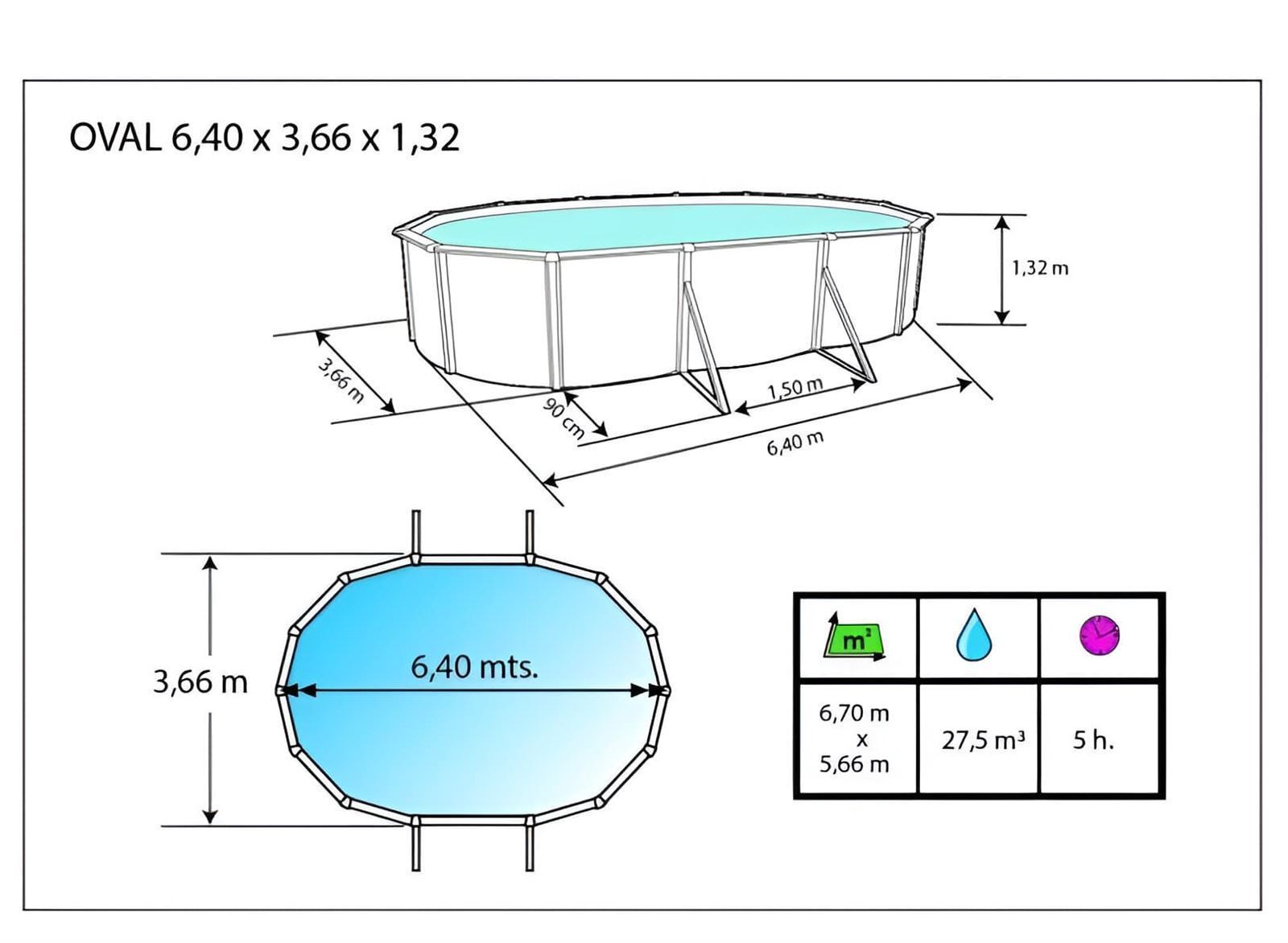 Piscina 640x366x132 Alto Magnum Toi 2310 - Imagen 4