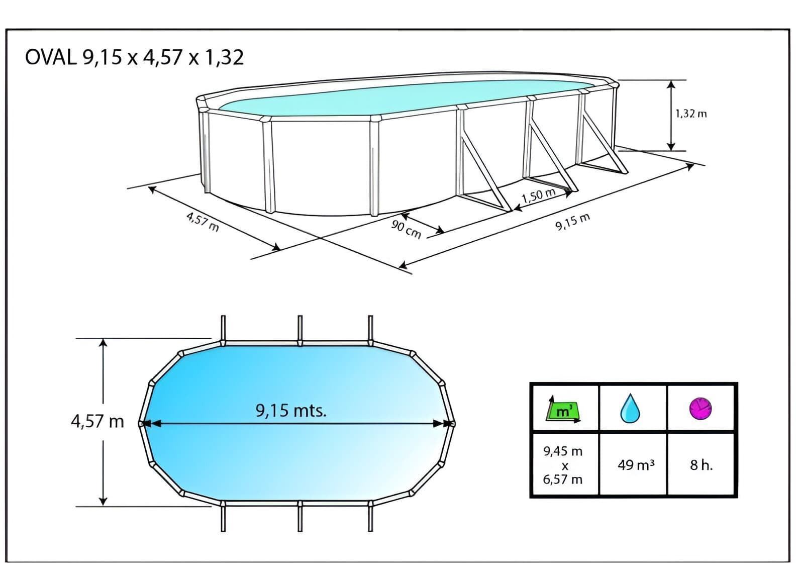 Piscina 915x457x132 Alto Magnum Toi 2312 - Imagen 4