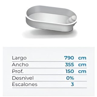 PISCINA FARO 8 - 7.90 x 3.55 x 1.50 M - Imagen 2