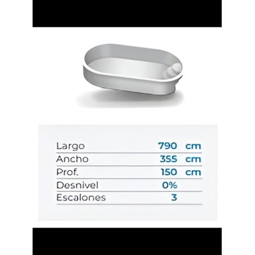 PISCINA FARO 8 - 7.90 x 3.55 x 1.50 M - Imagen 2