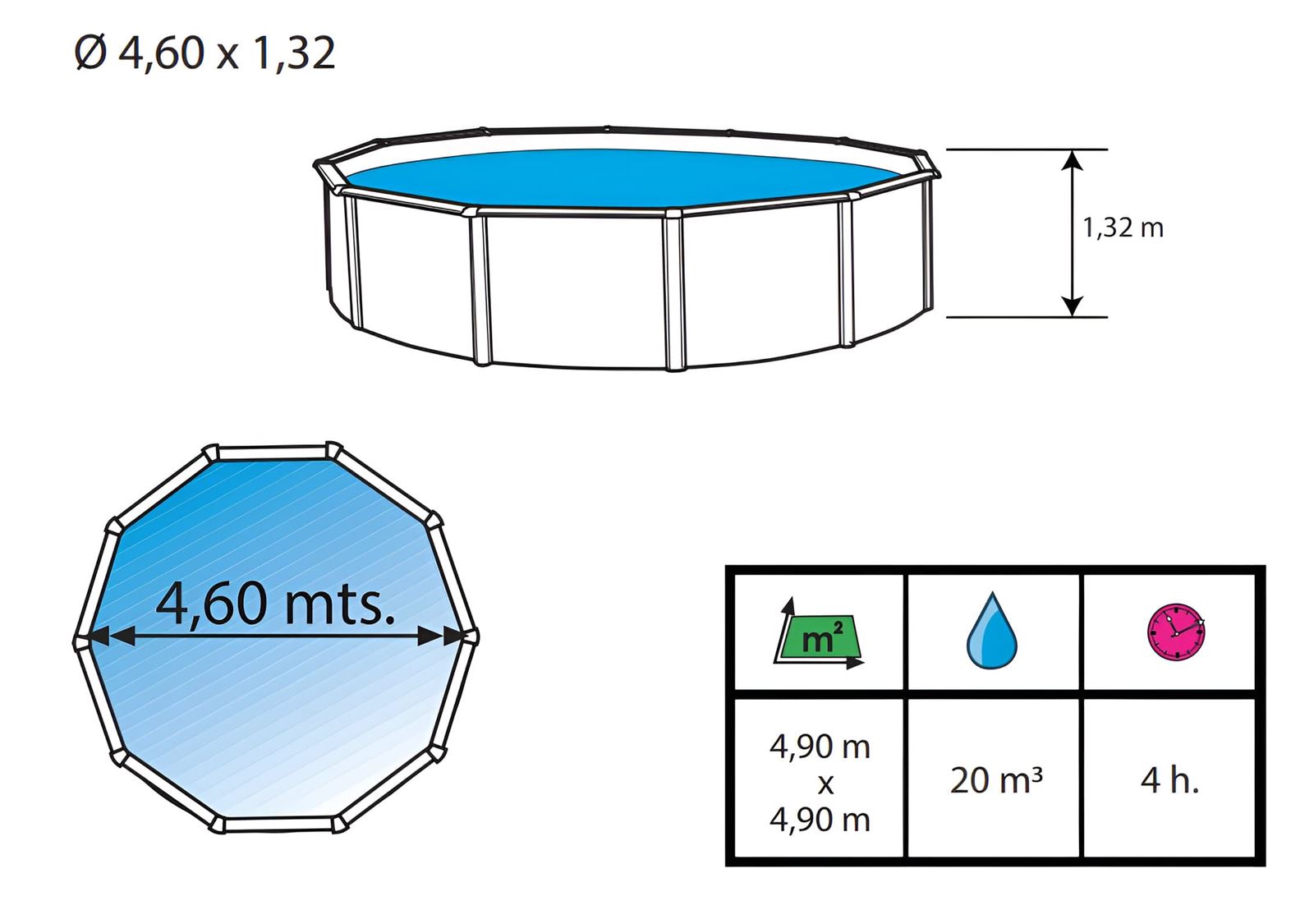 Piscina Prestigio 2279 Toi 4.60 x 1.32 Alto - Imagen 4